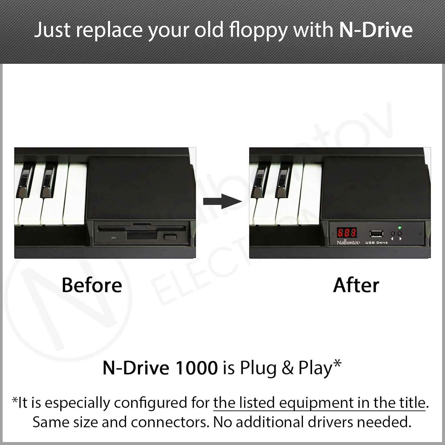 Floppy Disk USB Emulator Nalbantov N-Drive 1000 for Korg Triton & Triton Pro ProX Rack