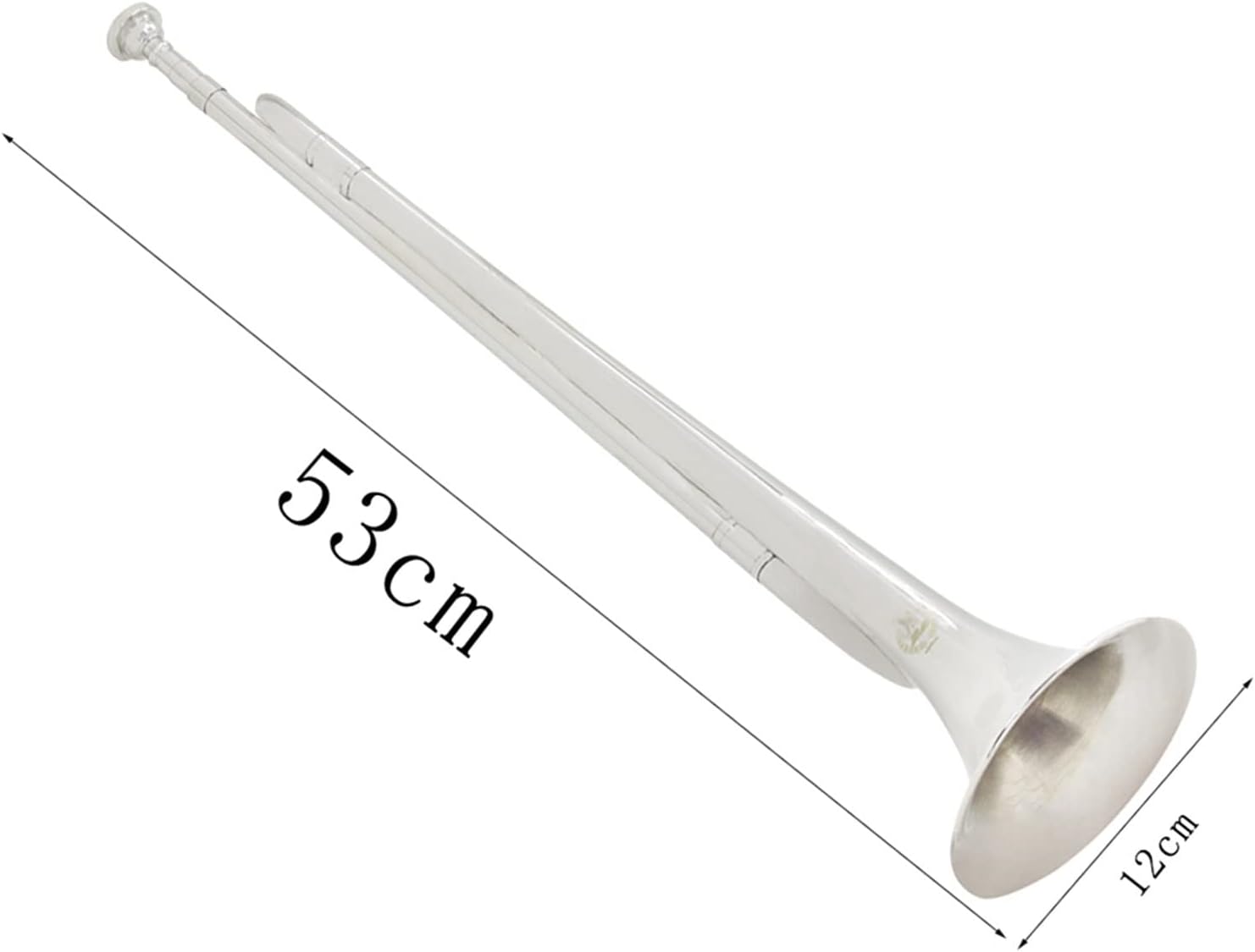 KESHUO Trumpet Professional Brass Instrument Youth Horn Bugle for Musical School Band Cavalry Beginner Military Orchestra Trumpets (Color : Silver)