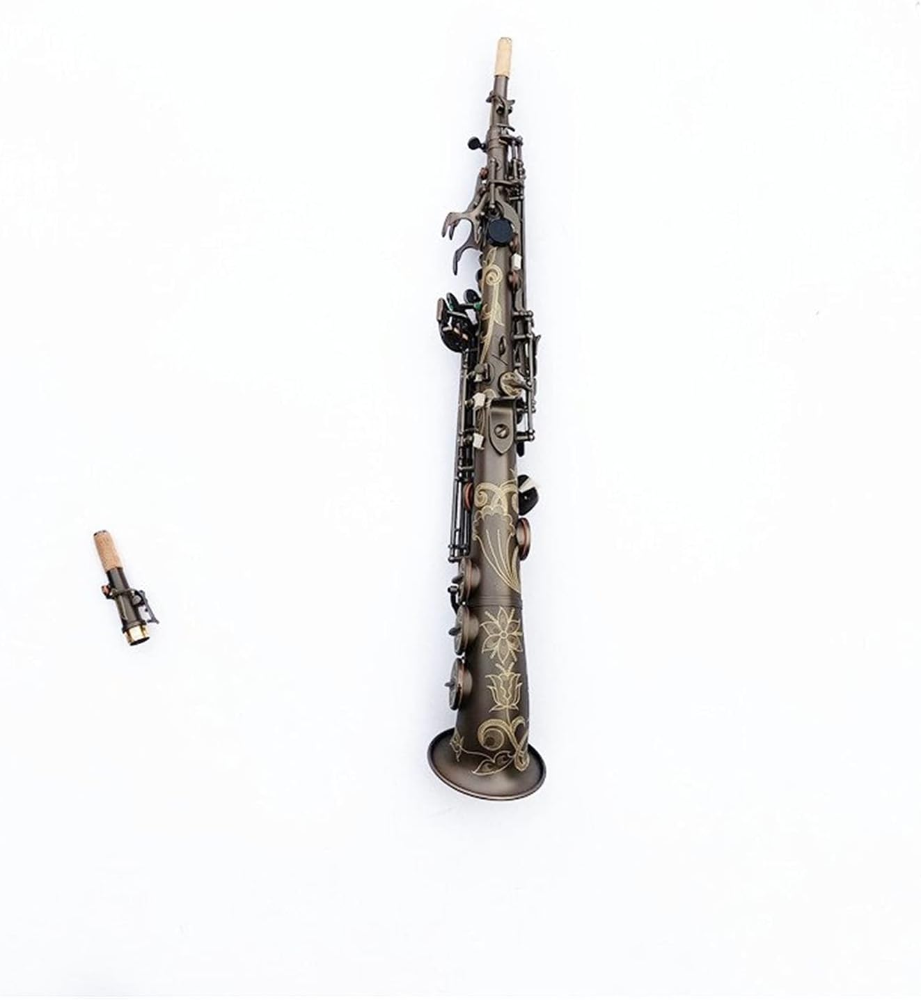 Soprano Saxophone Matte Black Lacquer B Flat Soprano Sax with Case Mouthpiece Reeds Neck Student Saxophone