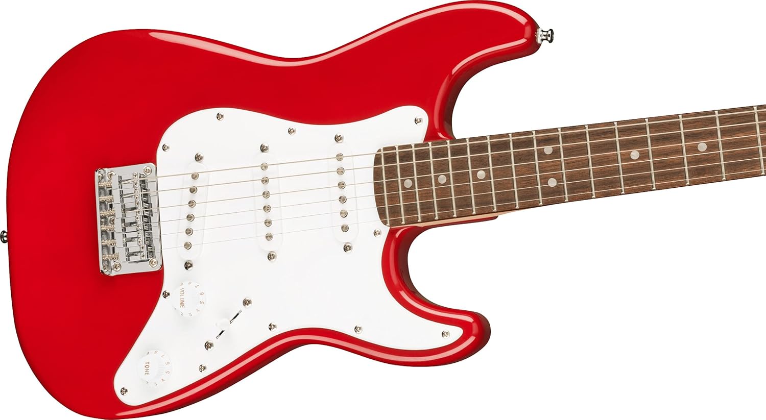 Fender Squier 3/4-Size Kids Mini Strat Electric Guitar - Dakota Red Learn-to-Play Bundle with Cable, Tuner, Strap, Picks, Fender Play Online Lessons, and Austin Bazaar Instructional DVD
