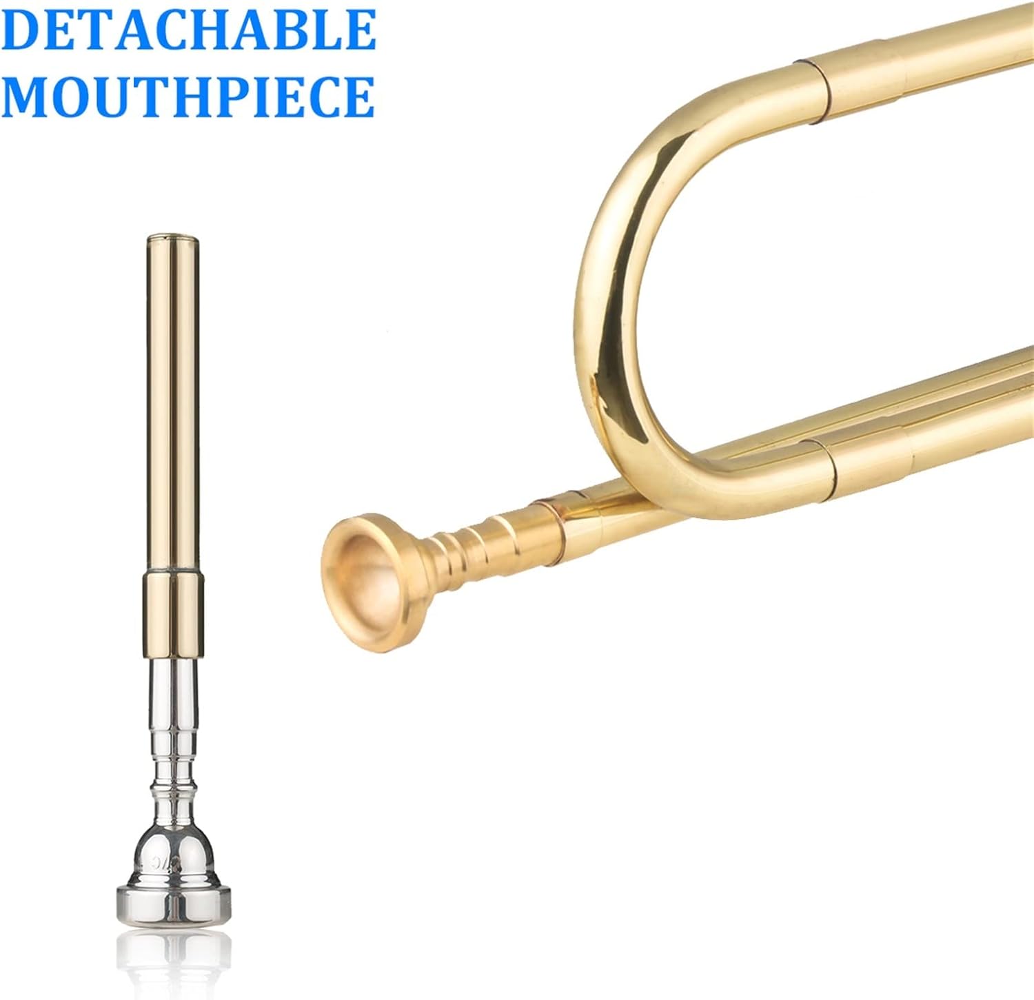KESHUO Brass C Bugle Call Trumpet Cavalry Horn with Mouthpiece Musical Instrument for Beginners School Band Military Orchestra Trumpets