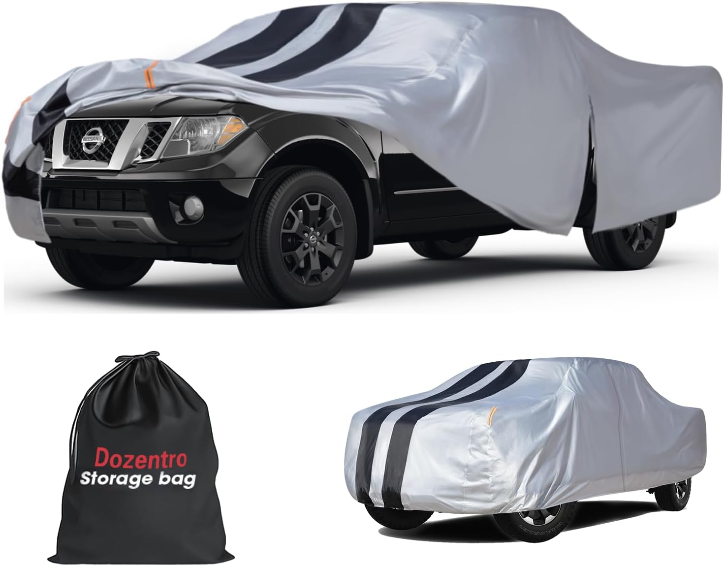 Nissan Frontier Truck Cover Custom Fit 2021-2026 King Cab/Crew Cab Short Bed(4.9'-6.1') With Door Zipper, 10 Layers Pickup Truck Cover Waterproof All Weather,Car Tarp for Wind Dust Sun etc Protection.
