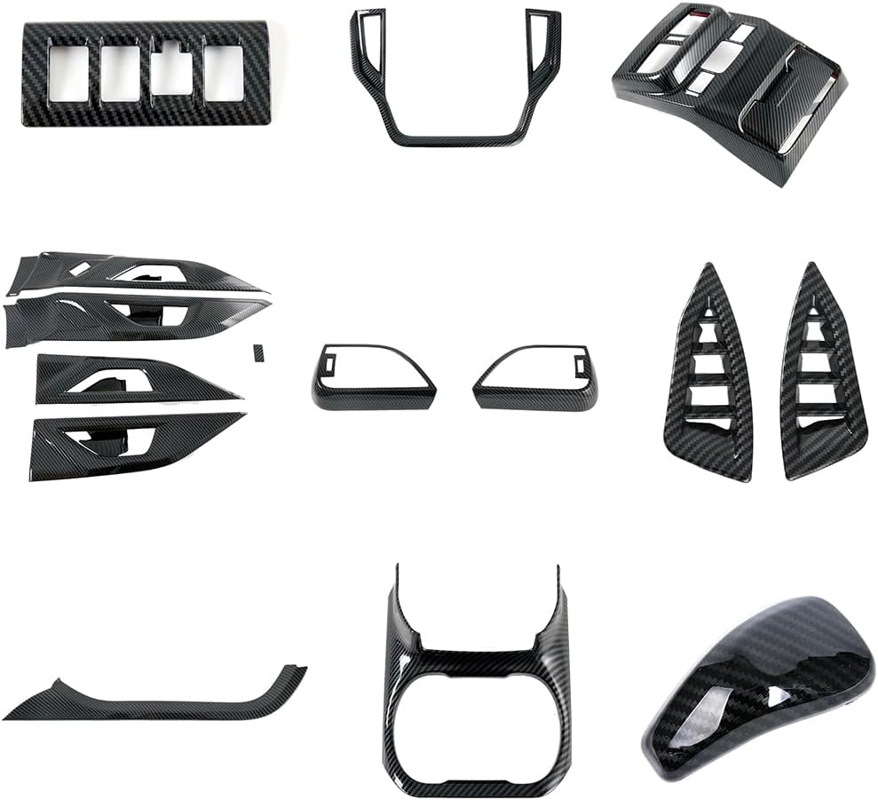 for Subaru Outback, Legacy 2020 2021 2022 2023 Carbon Fiber Black Interior Decoration Cover Trim ABS Car Accessories 16pcs (Only for LHD)