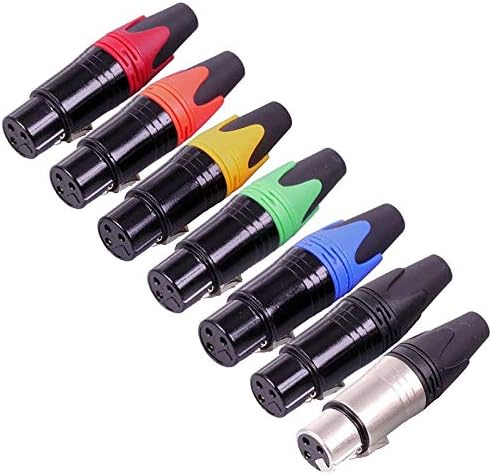 Davitu Electrical Equipments Supplies - 100PCS/lot 3 Pin XLR Plug Jack Male/Female Microphone Connector MIC Adapter XLR Cable Termininal Audio Wire Connector 7 Colors - (Color: Female Blue)