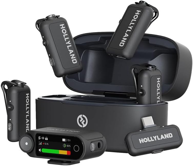 Hollyland Lark Max 2 Combo 4 Person Version Wireless Lav System with Camera RX and USB-C RX