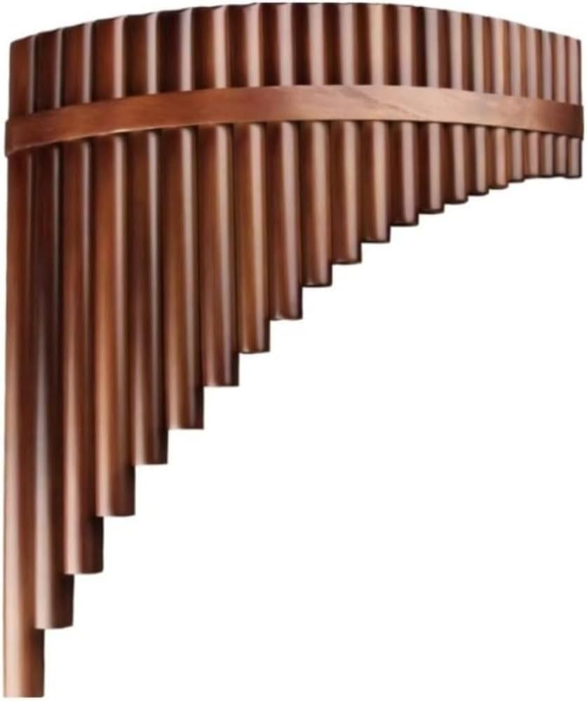 Bamboo Pan Flute C Key with 22 Pipes, Natural Wood Wind Instrument with Left and Right Hand Design, Ethnic Pipe Flute for Stage Performance, Acoustic Sessions, Studio Sound and Decorative Display