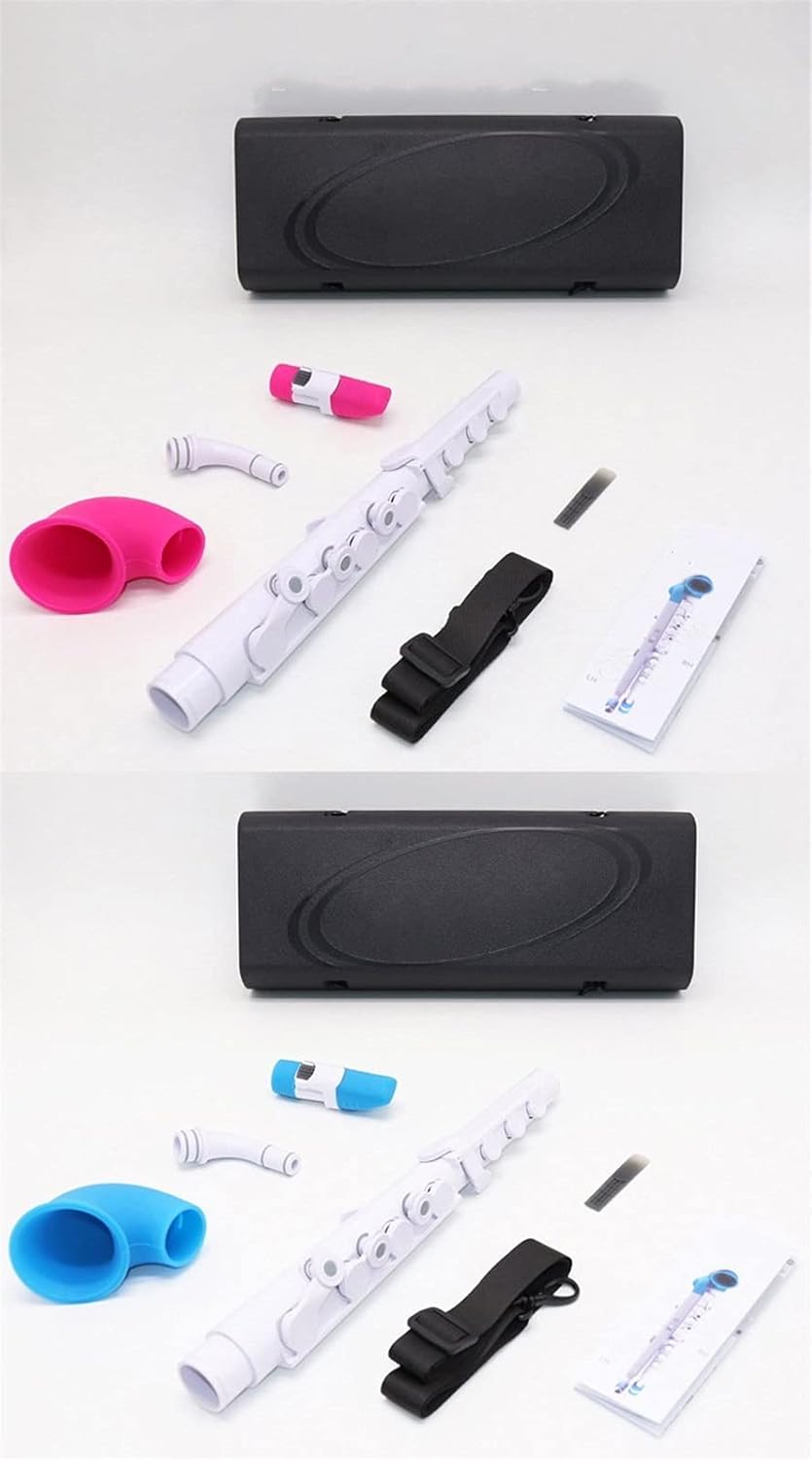 Sax Beginners Kit British Ultra Lightweight Saxophone Waterproof Plastic Children' s Beginner Children' s Enlightenment Plastic Instrument Wind Instrument (Color : White Pink)