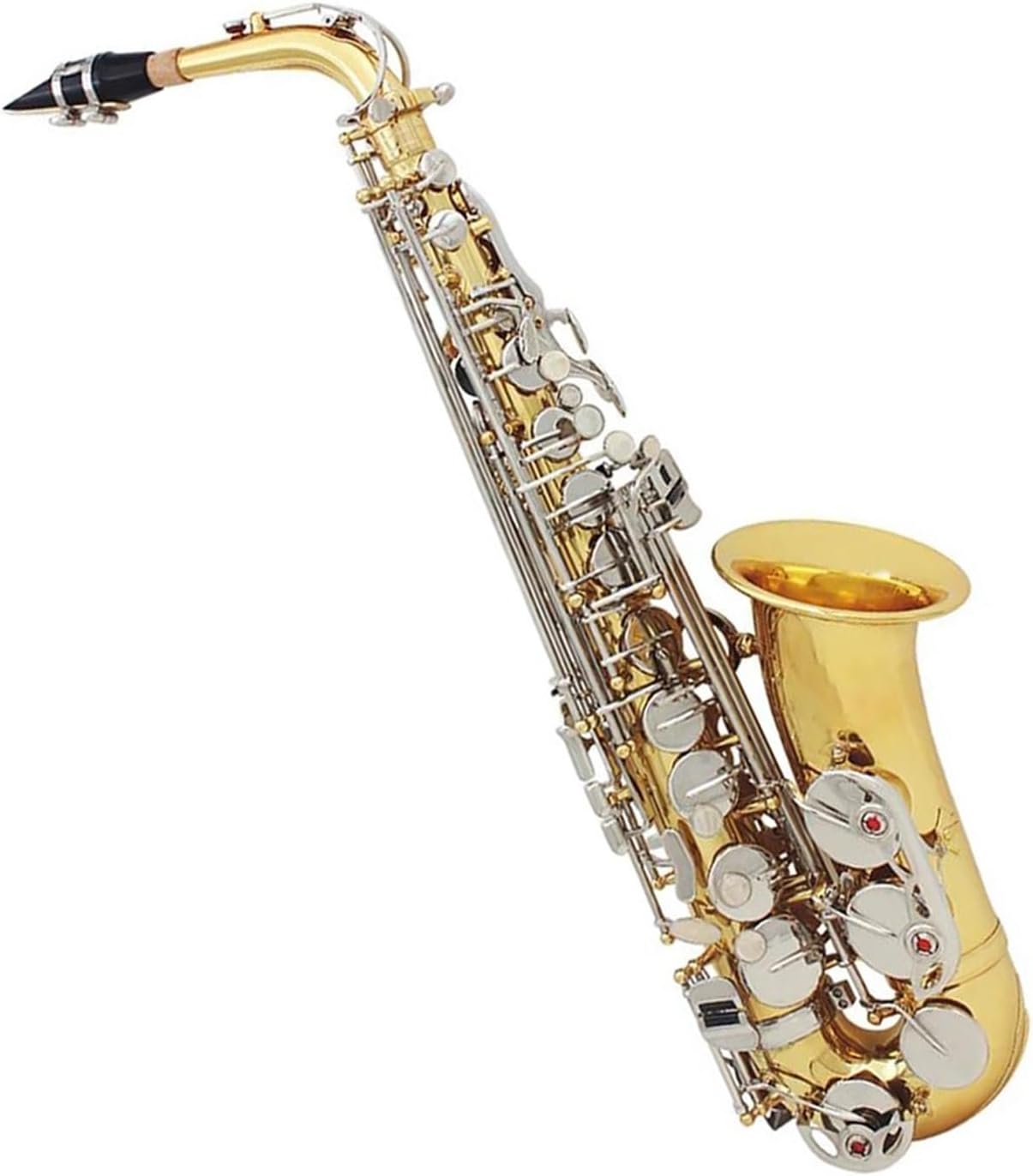 Eb Alto Saxophone Electrophoretic Gold E Flat Sax Musical Woodwind Instrument With Leather Case Mouthpiece Reeds