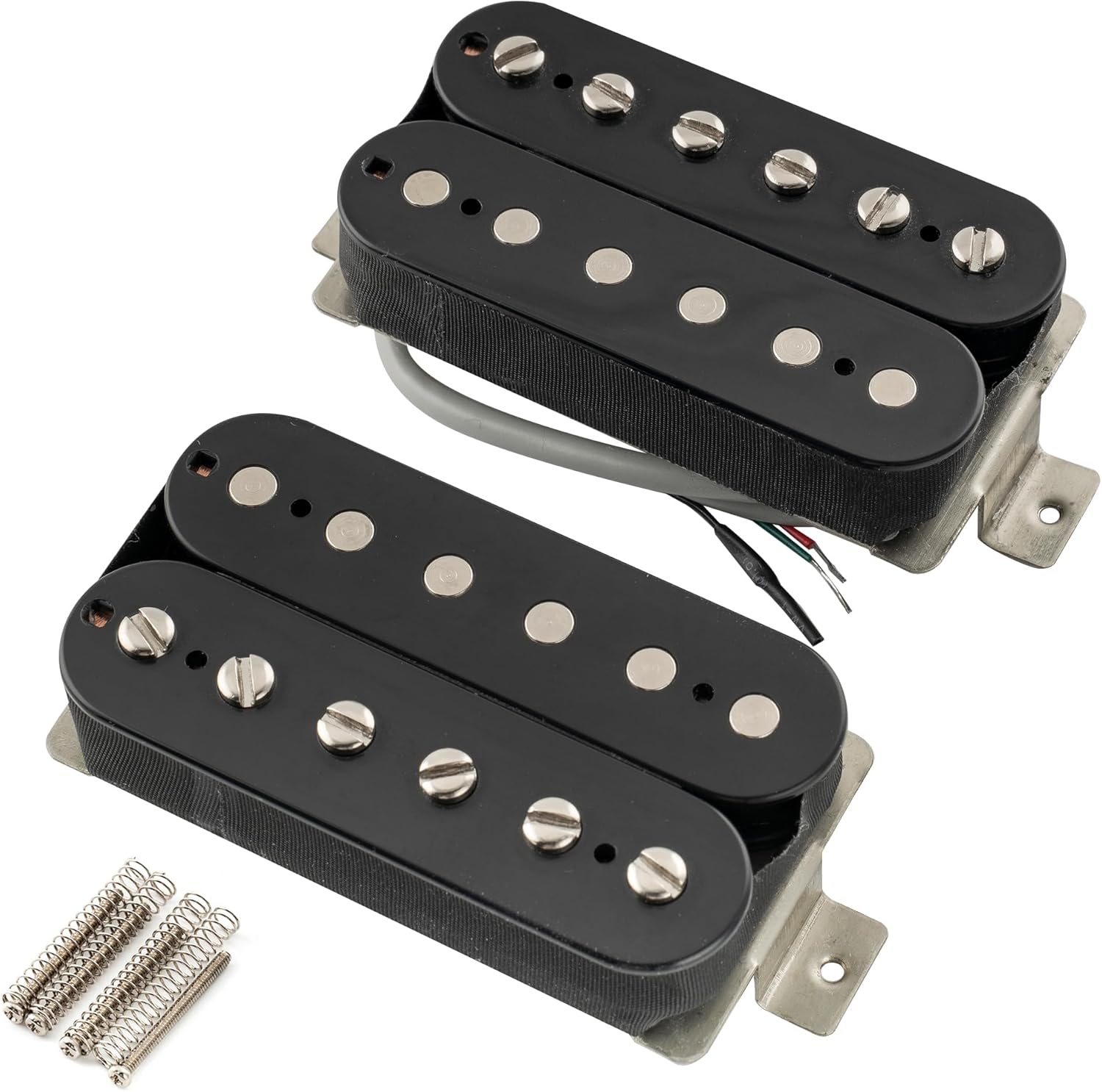 The Revival Pickups RPH1 Modern Classics Alnico 2 Uncovered Humbucker Neck Bridge Pickups Set for Electric Guitar, Black