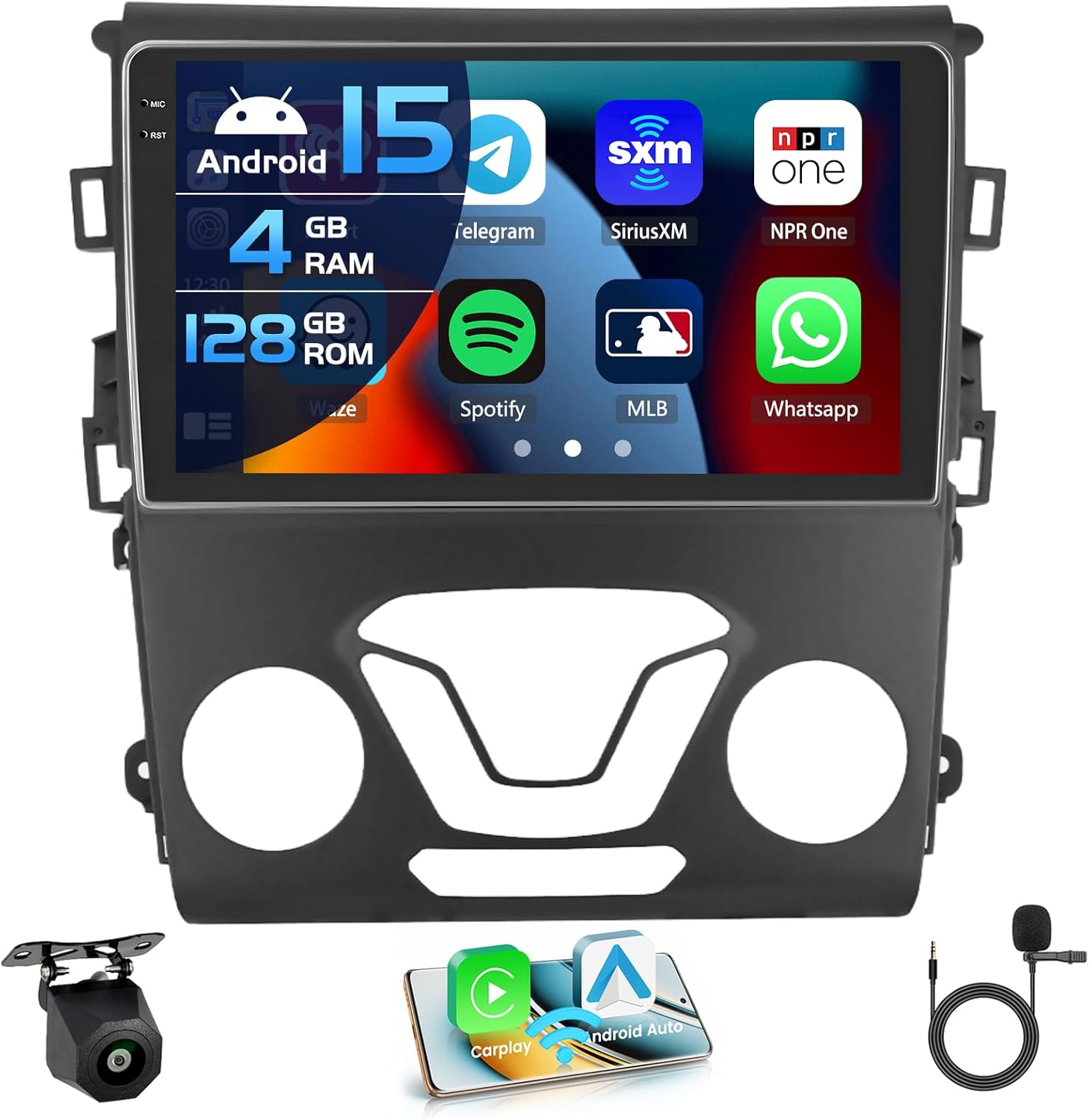4+128G for Ford Fusion Mondeo 2013-2019 Radio CarPlay 9