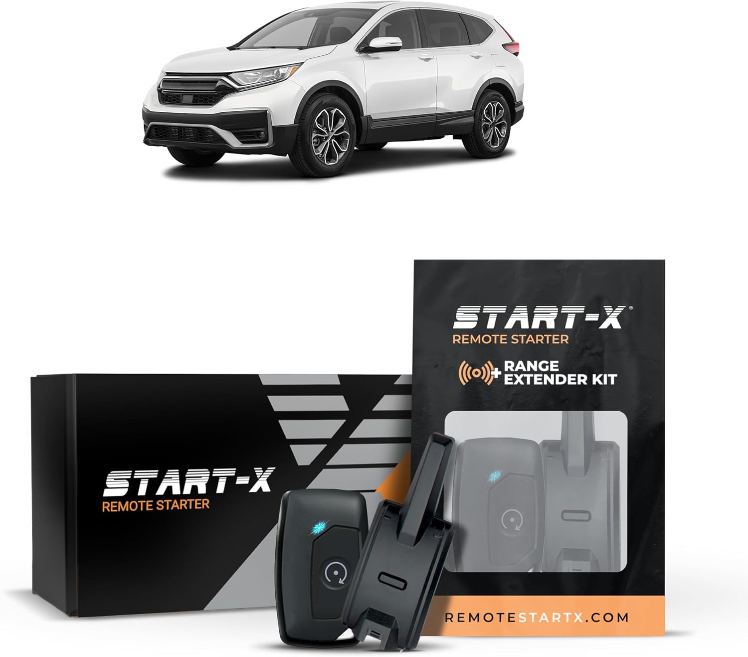 Start-X Remote Starter Kit + 2000ft 1 Way Range Extender for Honda CR-V (2017, 2018, 2019, 2020, 2021) Vehicles with Key Ignition