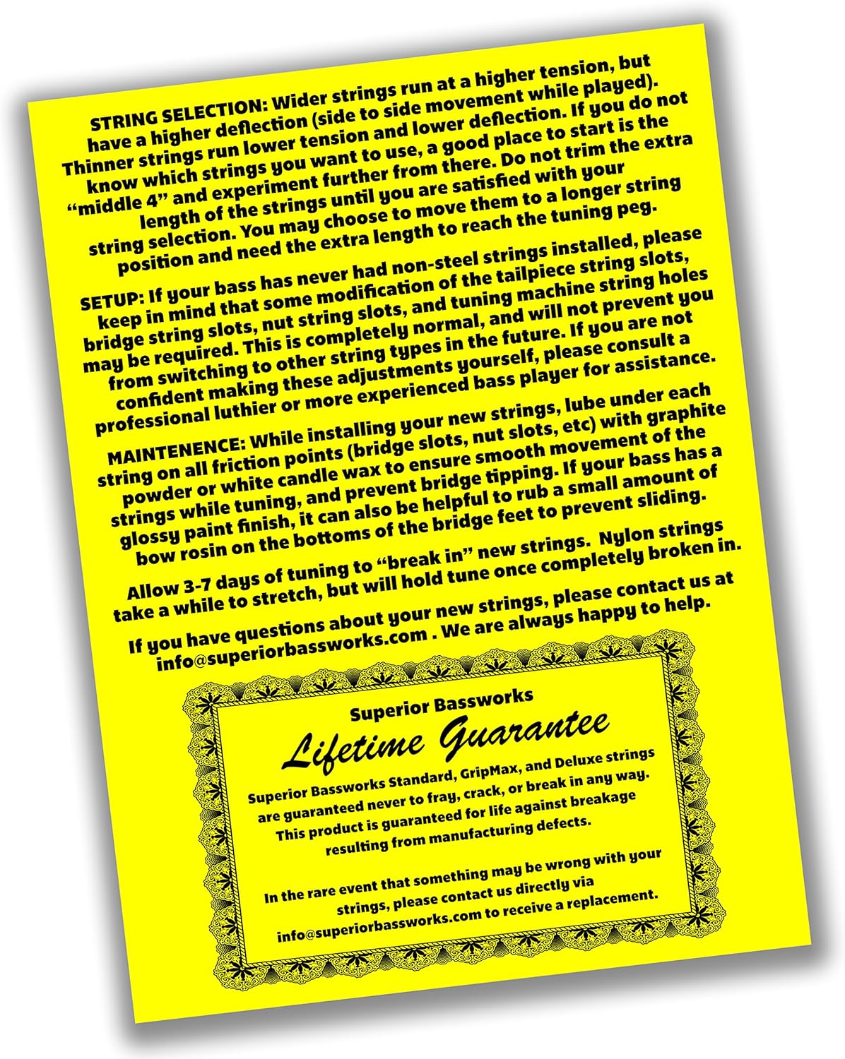 Superior Bassworks STANDARD Upright Double Bass Strings Blood Red Color FULL SET