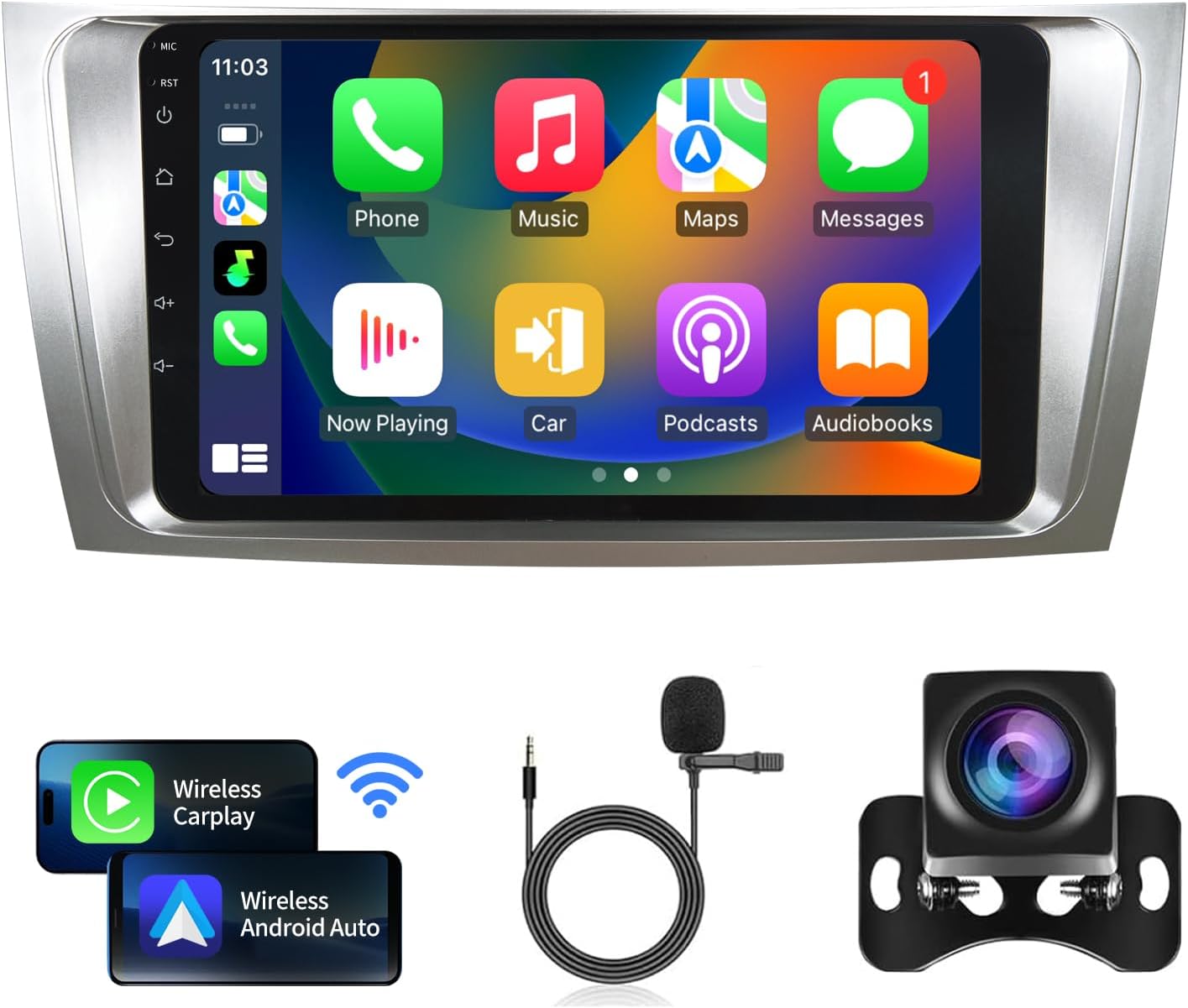 Radio for Toyota Camry 2007 2008 2009 2010 2011 Car Stereo Android 14 9 Inch IPS Touch Screen Wireless Carplay& Android Auto Bluetooth WiFi Wireless GPS FM SWC Backup Camera Head Unit