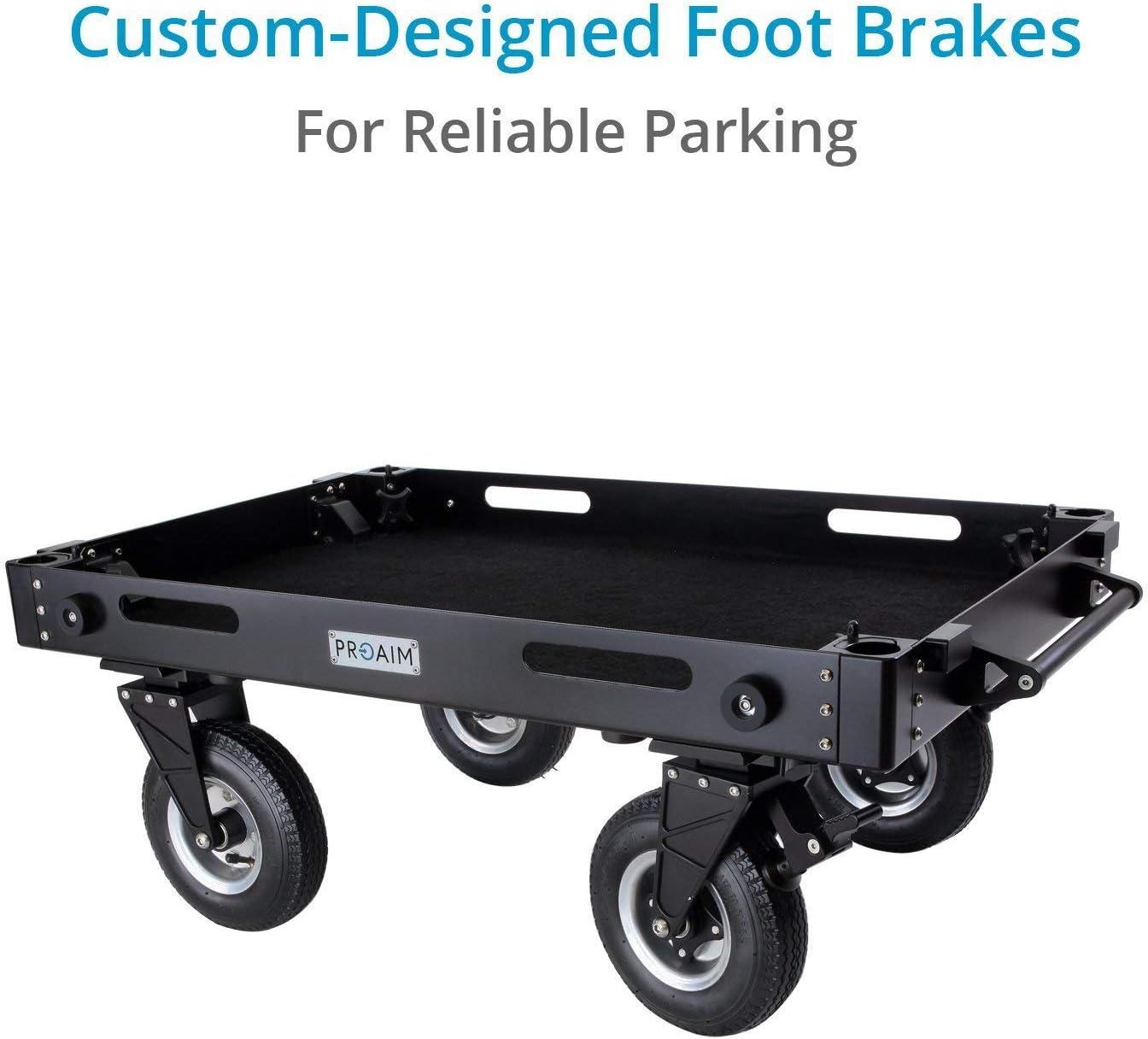 PROAIM 42” Victor V1.1 Video Production Camera Cart. Adjustable Top Shelf & Accessory Bar, Foldable. for Film/Studio/Stage/Lighting Storage Cart. Payload up to 200kg/440.9lb. (VCTR-V1-42)