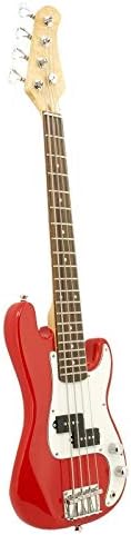 EDMBG Electric Base Guitar, Small Scale 36 Inch Children's Sized Mini, Color: Red