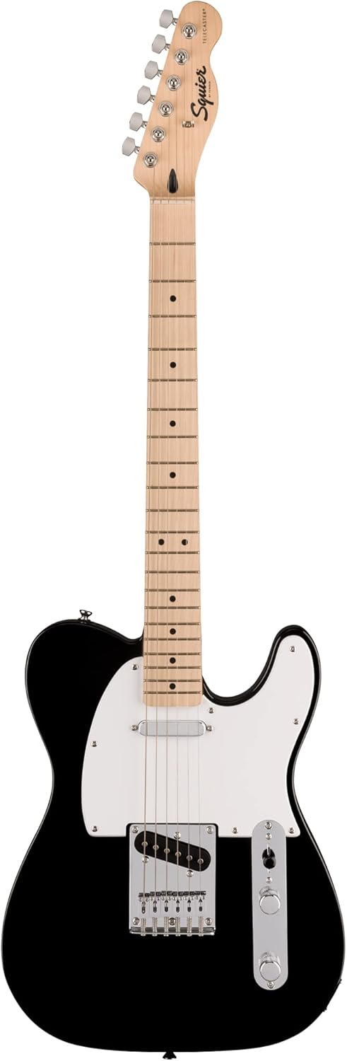 Fender Squier Sonic Telecaster - Black Bundle with Amp, Tuner, Strap, Cable, Picks, and Austin Bazaar Guitar DVD