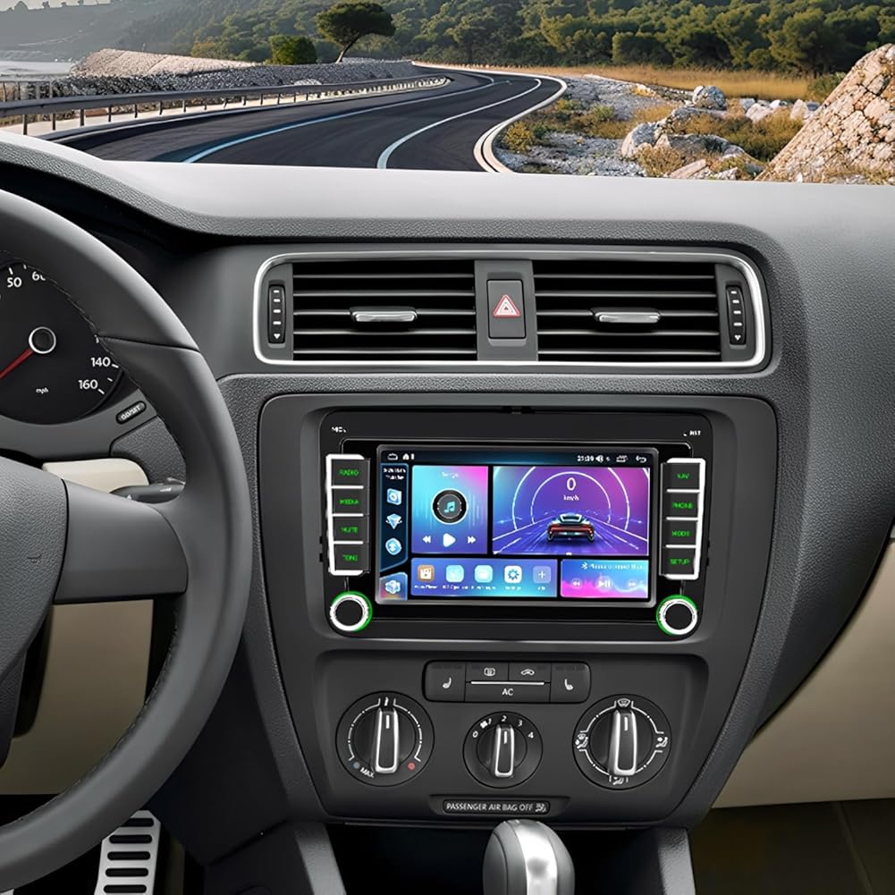 4G+64G Android Car Stereo for Volkswagen Golf/Jetta/Seat/Passat/Beetle/Tiguan/Touran with Radio CarPlay, Support for Wireless Android Auto 7