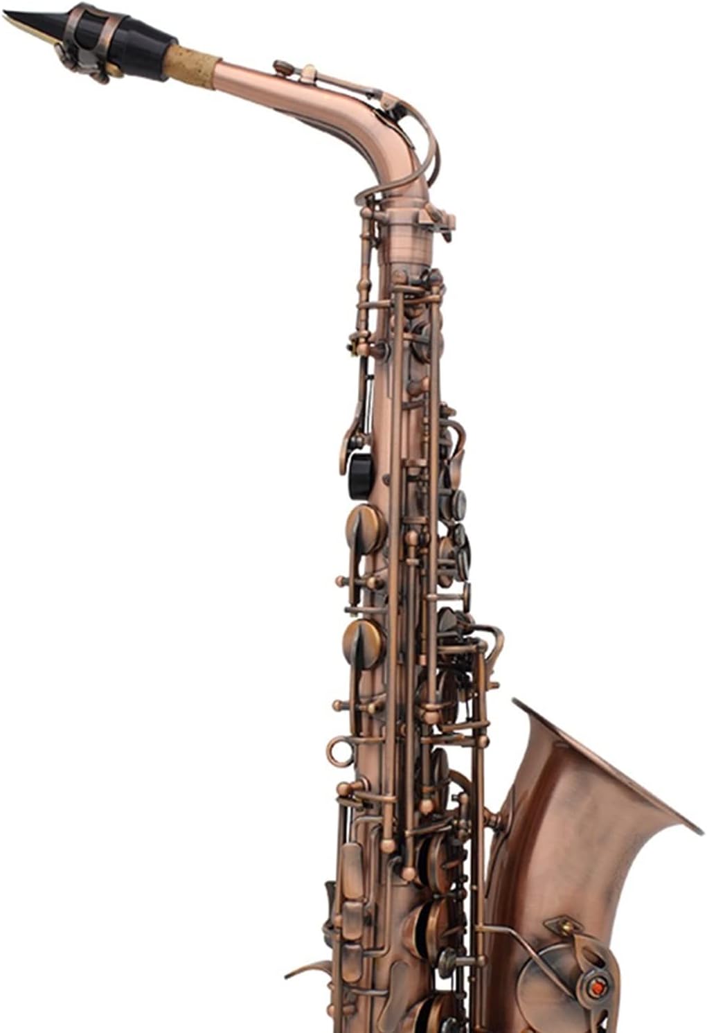 Sax Beginners Kit Professional Red Bronze Curved EB E- Flat Alto Saxophone Sax Abalone Shell Key Carve Pattern with Case Gloves Straps Brush Wind Instrument