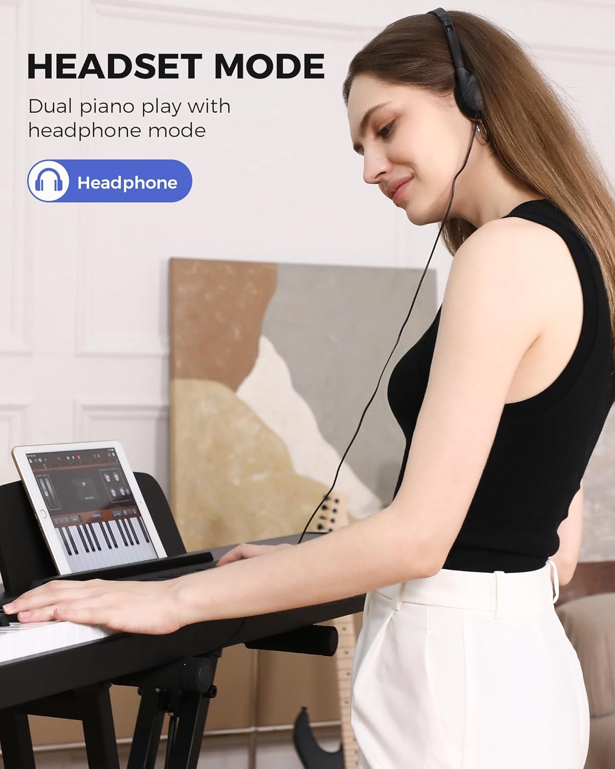 Fesley Semi-weighted Piano Keyboard 88 Keys with Stand, Full-Size Electric Keyboard Piano for Beginners,Portable 88 Key Keyboard with 900 Tones,700 rhythms,110 demo songs,USB-MIDI, FEP300X, Black