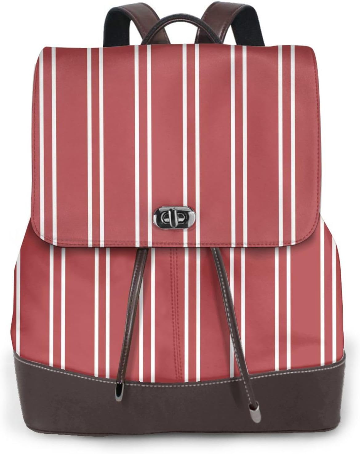 Stripes Red White for Womens Backpack Purse Microfiber PU Anti-theft Large Fashion Designer Travel Bag Ladies Shoulder Bags