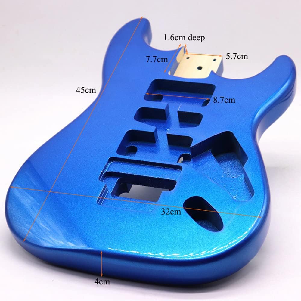 JD.Moon Electric Guitar Body For Fender ST Strat Guitar Accessory DIY Double Locking Tremolo Metal Blue Poplar Wood