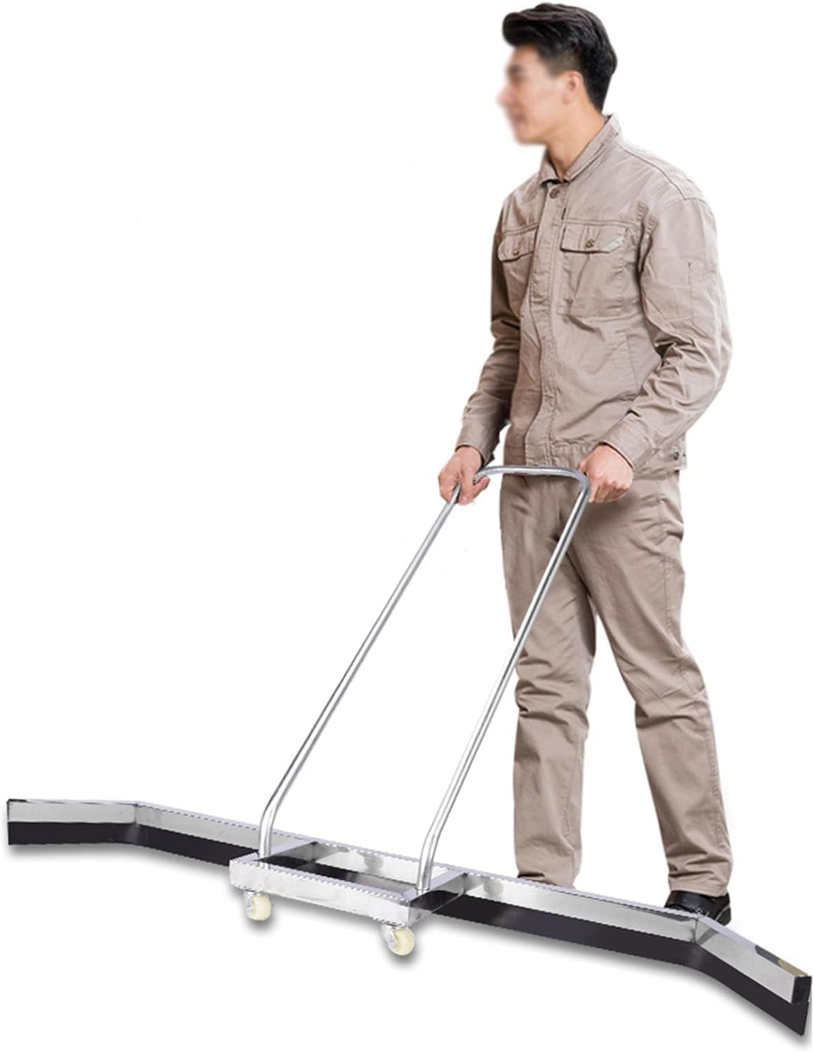 Stainless Steels Tennis Court Squiggy, Parking Lots Water Pusher Broom with Long Handle for Sports Facilities Schools and Recreational Centers, Squeegee Mop for Tile/Concrete Floor