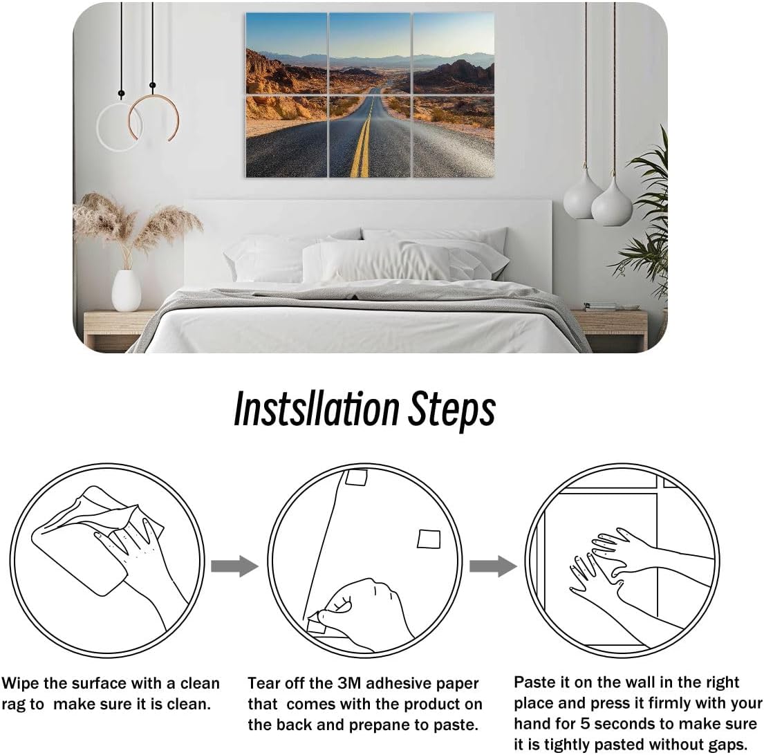 6 Pack Art Acoustic Panels Valley Fire road Sound Absorbing Panel 48