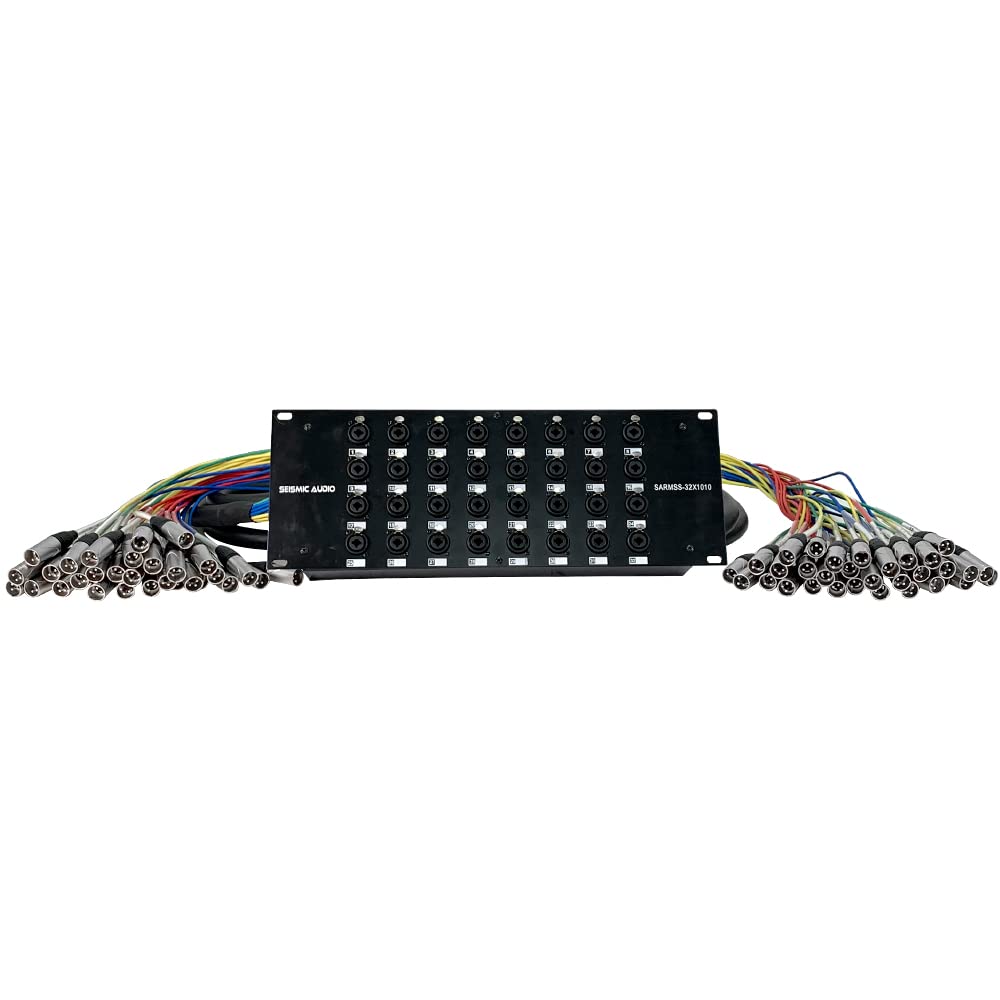 Seismic Audio - SARMSS-32x1010-32 Channel XLR TRS Combo Splitter Snake Cable - Two 10' XLR Trunks