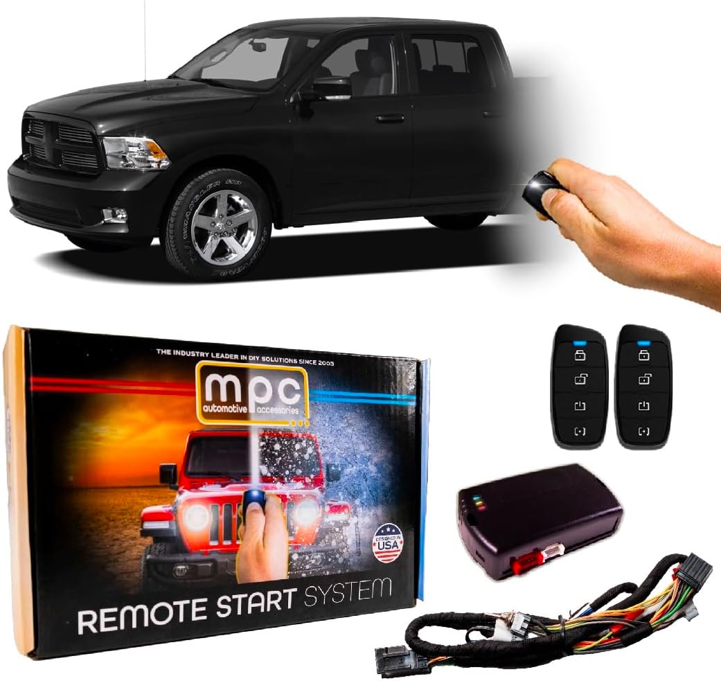 MPC 4-Button 2-Way Remote Start Compatible with 2011-2012 Dodge Ram 1500 - Gas/Diesel - Plug & Play - (2) Extended Range 4-Button 2-Way Extended Range Remotes
