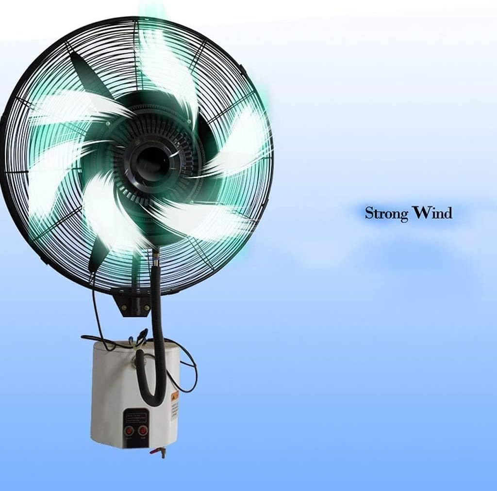 Wall Fan Cooling Wall Mount Fan, with Humidifying Mist Action 3 Speed Settings, 15L, Adjustable Tilt, for Industrial Home Office Restaurant Dormitory