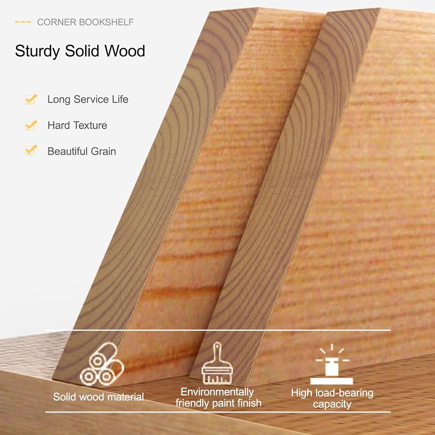 4/5-Tier Wooden Open Bookcase - Modern Display Bookshelf with Side Panels and Solid Wood Frame, Large Display Shelf for Study Office Living Room(100 * 160cm/39.4 * 63in)