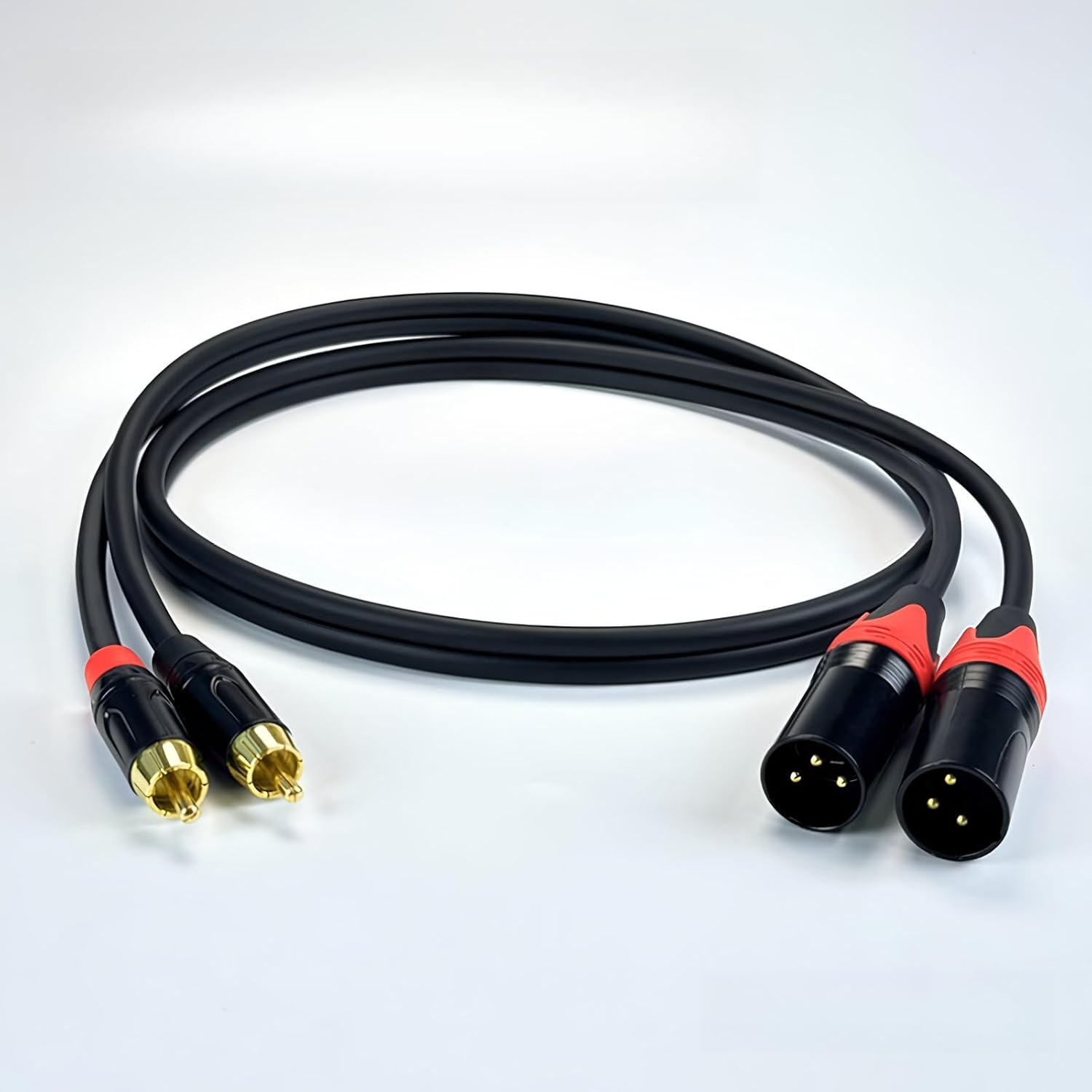 XLR Male to Female Mic Cable 3.5mm 6.5mm RCA Adapter Audio Line (20Meters,Dual XLR M-Dual RCA M)
