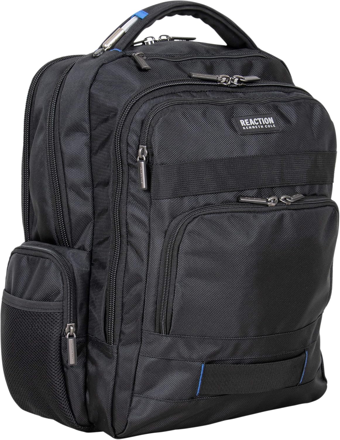 Kenneth Cole Reaction ProTec Business Travel Backpack Triple Compartment 17” Laptop Computer RFID Work, School, & Travel Bookbag, Black
