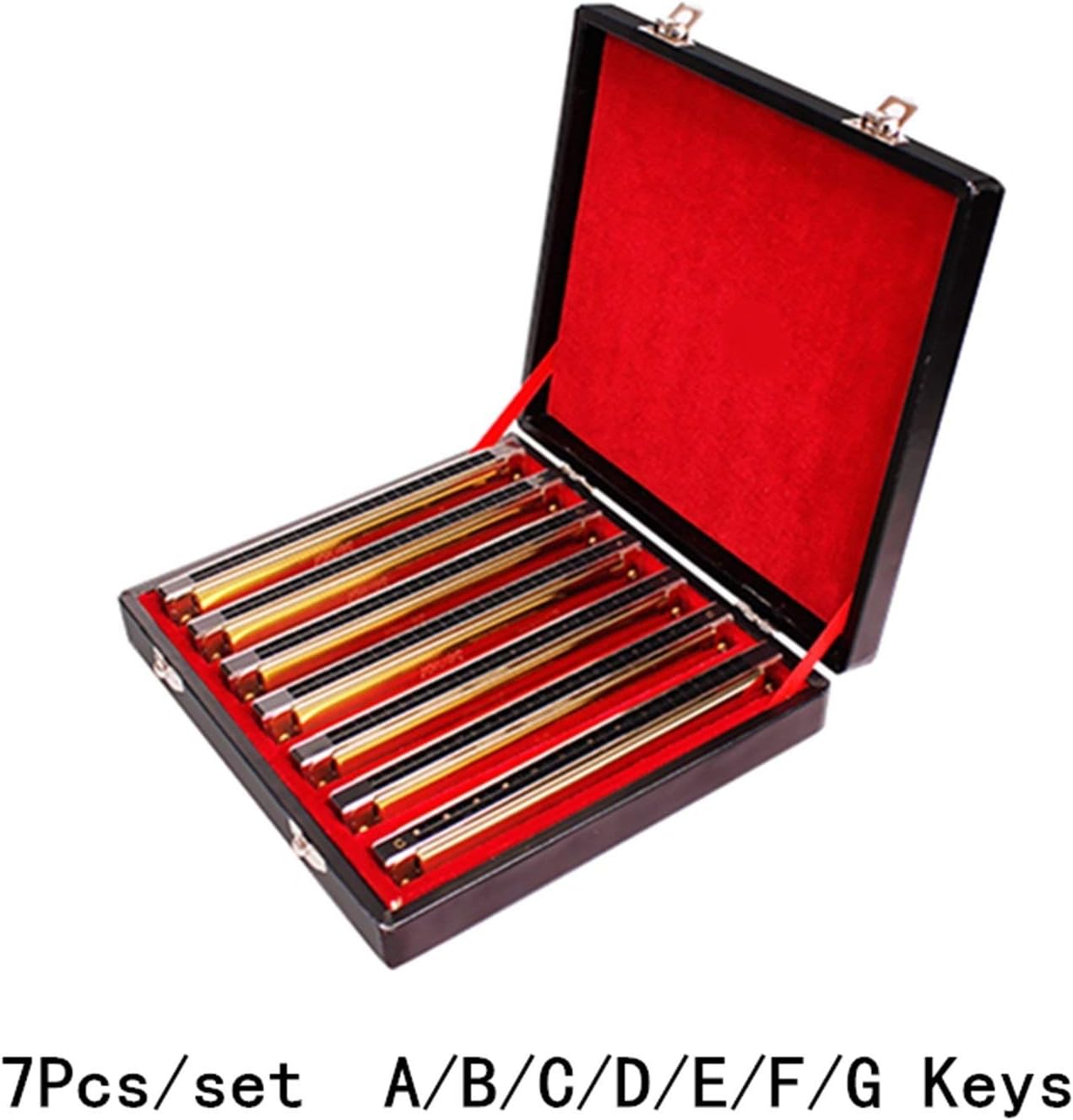 Harmonica 7Pcs/Set Harmonica 24 Hole Tremolo Harp A/B/C/D/E/F/G Keys Musical Instrument Mouth Organ for Collect Gaita