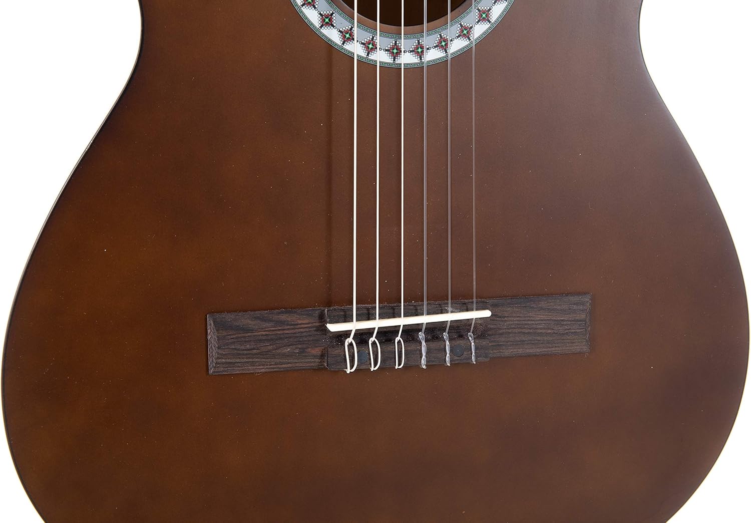 GEWA E-Acoustic Classical Guitar BASIC 4/4, Classical Guitar (ideal for ages 12 and up, nickel silver frets, chrome-plated tuners, lime and pakka wood, scale length: 650 mm, nut width: 52 mm), walnut