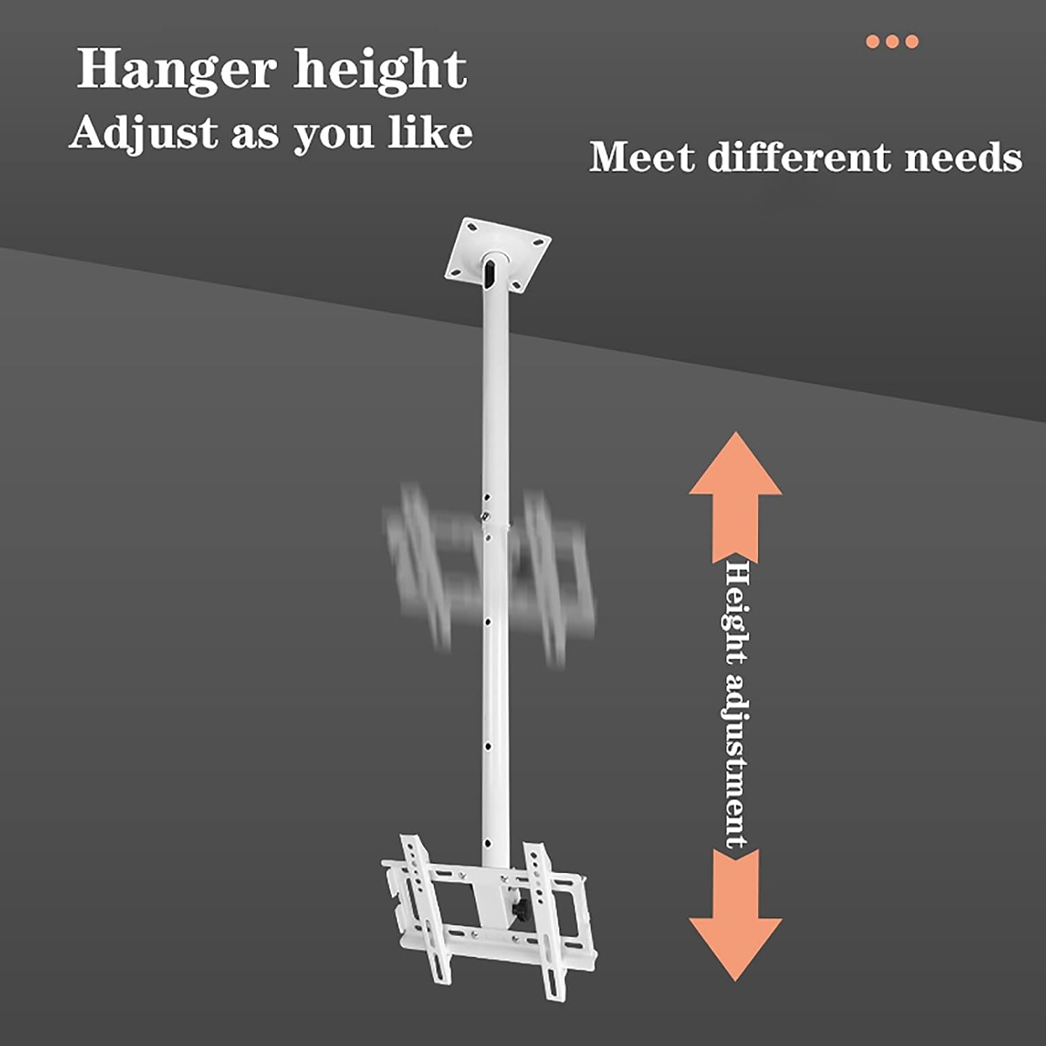 Tv Stand Tv Wall Mount Ceiling Tv Mount, 360° Swivel and Tilt Ceiling Tv Bracket, Fit Most12-32/32-55 Inch LCD Flat Screen and Curved Tvs, White,3255inch-2m