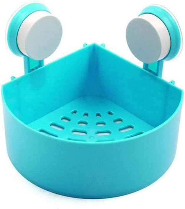 Bathroom Corner Storage Rack Organizer Shower Wall Suction Home with Shelves Corner Shelf Bathroom Cup Kitchen(Color:B)