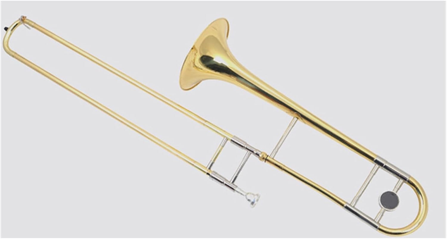 Adult Trombone Instrument Professional Playing Trombone Instrument B Flat Tenor String Pipe Suitable For Beginners(Silver)