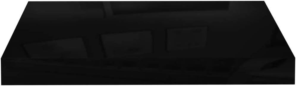 Modern Floating Shelves,Wall Storage Shelves,Wall Mounted Shelf Organizer Unit Display Shelf,for Living Room,Bedroom,Kitchen,Bathroom,Office,4 pcs High Gloss Black 15.7