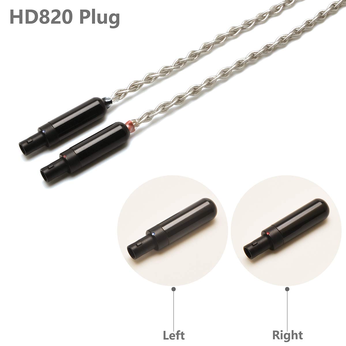 6N Single Crystal Silver Upgrade Headphones Cable 4Pin XLR/2.5mm/4.4mm Balance Headphone Upgrade Cable for SENNHEISER HD800 HD800s HD820 Dharma D1000 (6.35mm Plug)