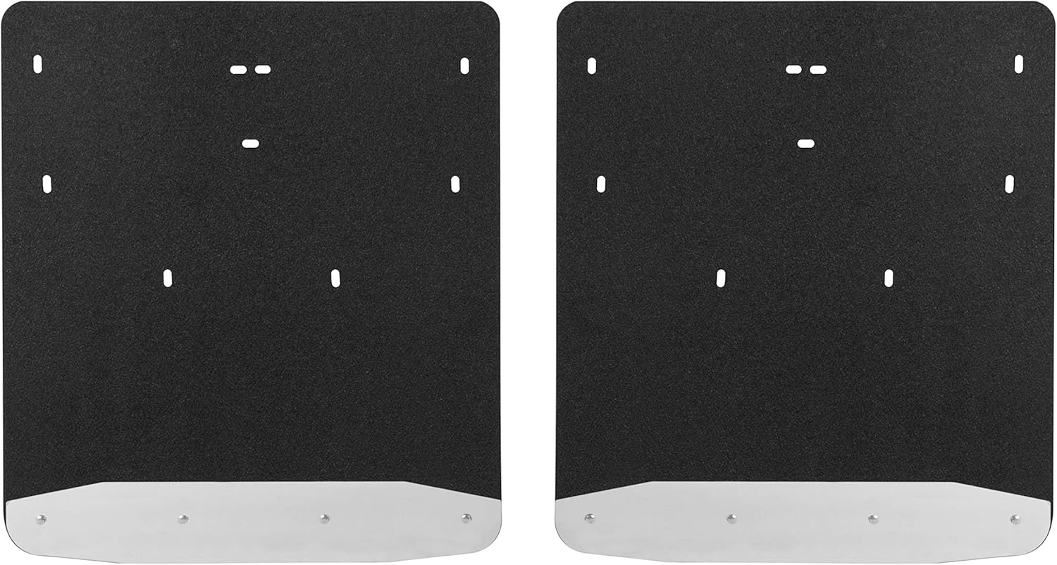 LUVERNE 251124 Rear Dually 20-Inch x 23-Inch Textured Rubber Mud Guards, Select Ford F-350, F-450 Super Duty , Black