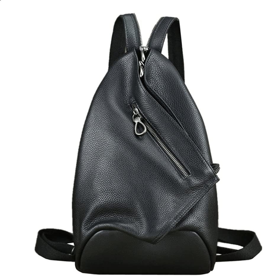 Mens Chest Bag Soft Fashion Casual Messenger Outdoor Riding Shoulder Bag Unisex Gift Box (Black)