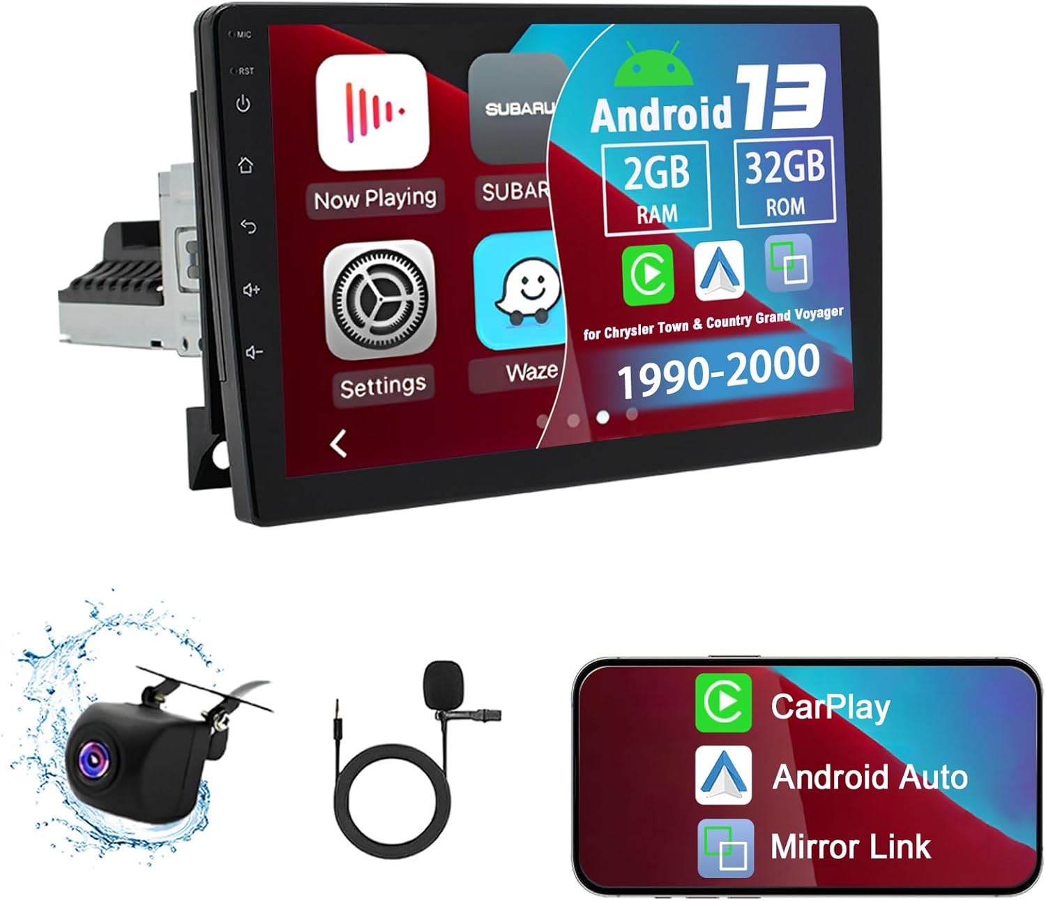 2G+32G Android 13 Car Stereo with Wireless Carplay & Android Auto, 7