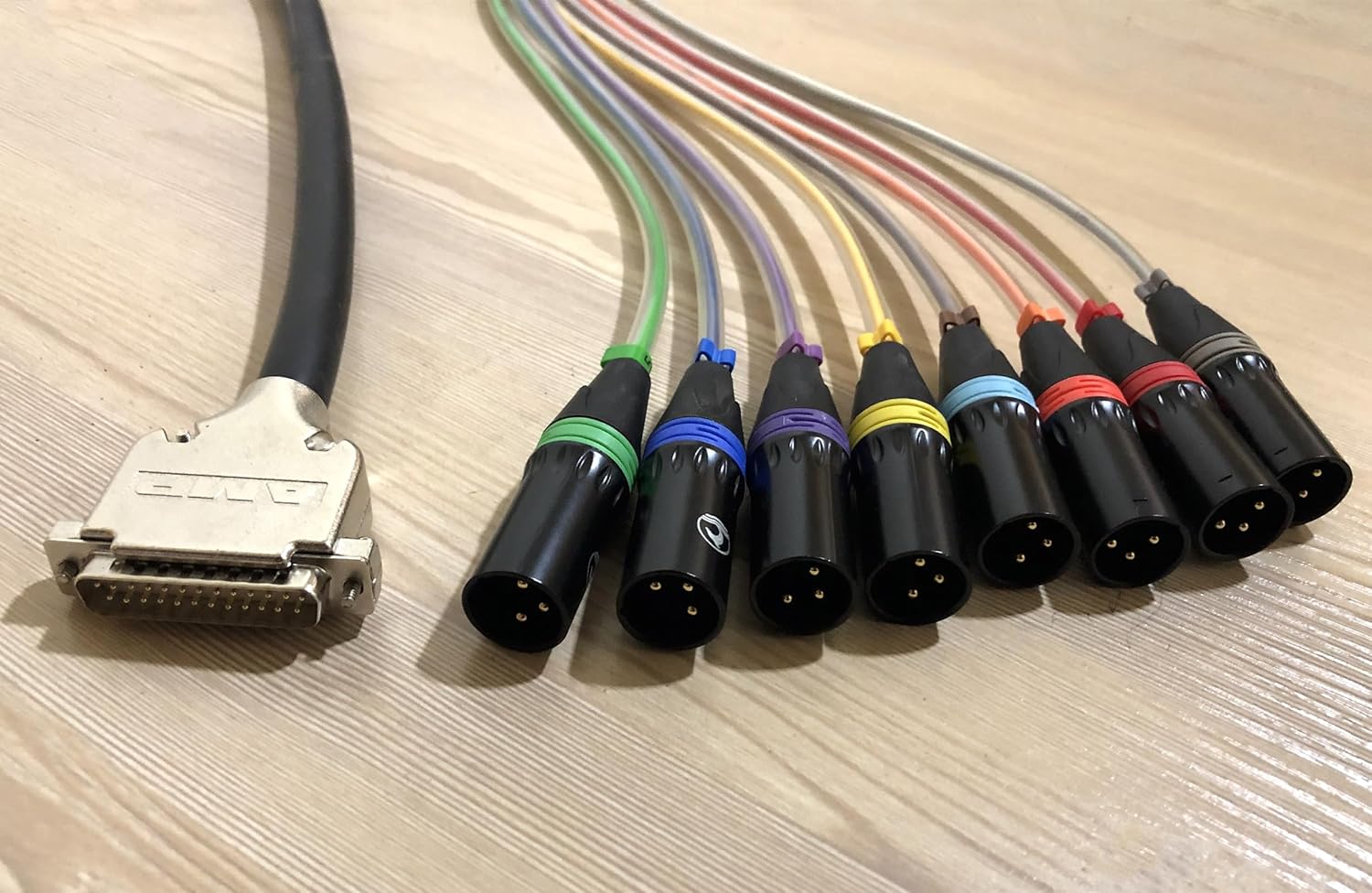 Professional DB25 Male to 8 XLR 3Pin Male High Shielded Eight Channel Analog Audio Signal Cable for Mixing Console PVC Cable 1.5Meter