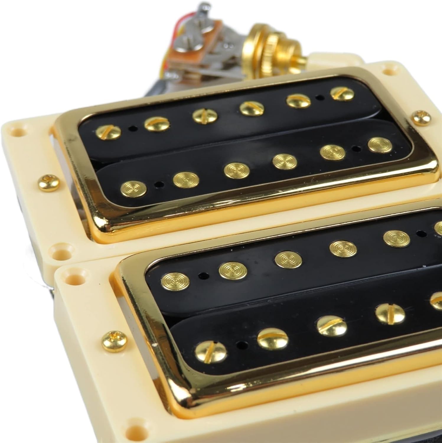 Electric Guitar Pickups Humbucker Pickups Alnico 5 ProBucker Push/Pull Wiring Harness Electric Guitar Pickups for Epiphone Guitar Pickup Set (Color : Golden YE)