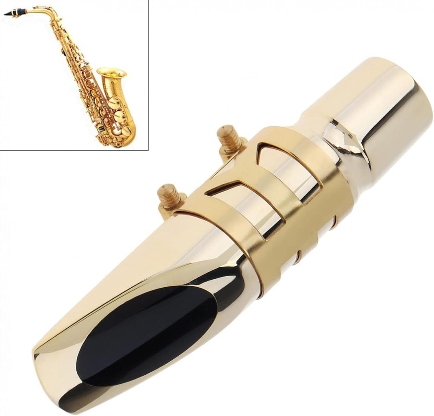 Sax Replacemen Set Professional Gold Plated Metal Alto Saxophone Mouthpiece 6 for Playing The Classical Music Saxophone Accessories