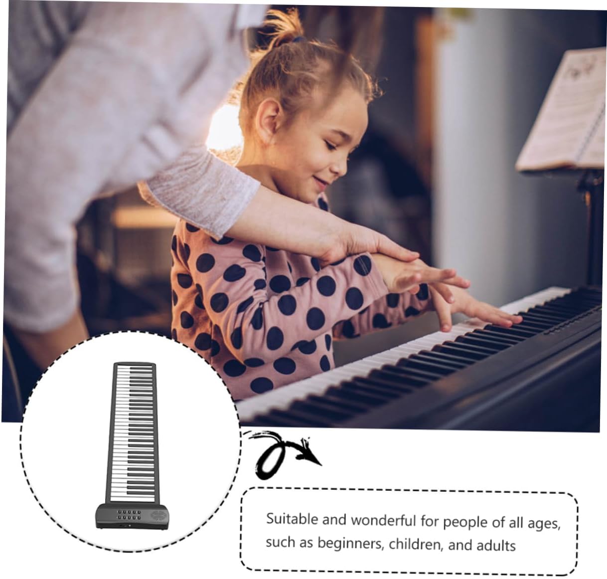 Key Roll-up Piano Portable Boys and Girls Keyboard Hand-rolled Electronic Piano
