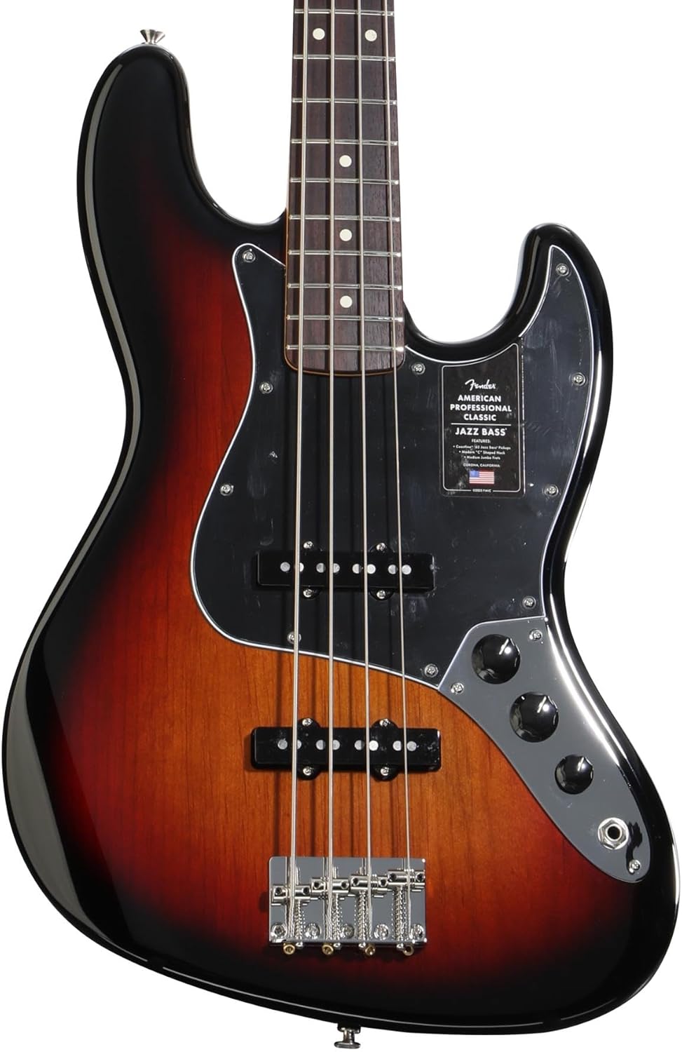 Fender American Professional Classic Jazz Bass - 3-Color Sunburst, Rosewood Fingerboard