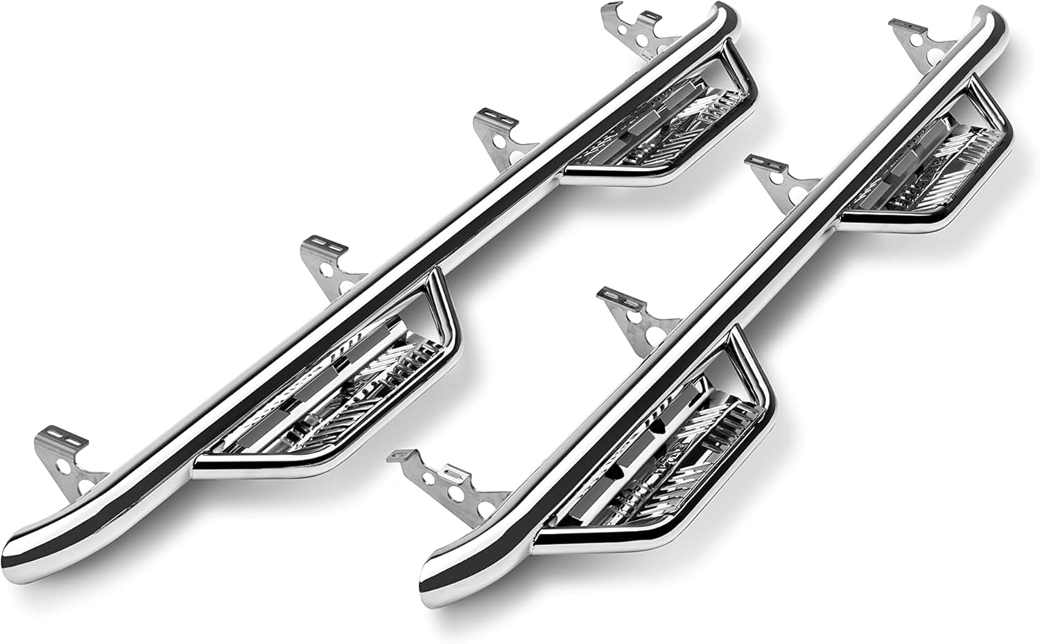 RealTruck Podium SS Steps for Ford F-150 | Cab Length, Stainless Steel, Polished | HPF1585CC-SS | Fits 2015-2026 Ford F-150, 2018-2026 Raptor, 2017-2026 F-250/F-350/F-450 SuperCrew All Beds & Others