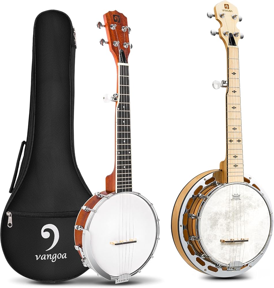 Vangoa Banjo Mini and 28 Inch Banjo with Tone Ring Set